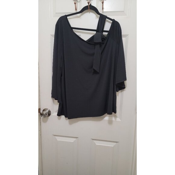 Collen Lopez Black Geometric Smocked Convertible Top Size 2xl - Picture 5 of 8